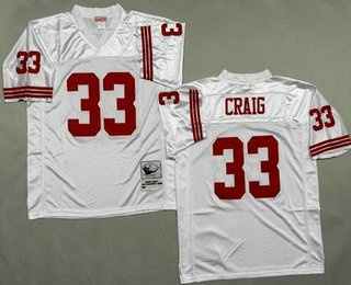 Men's San Francisco 49ers #33 Roger Craig White Throwback Jersey