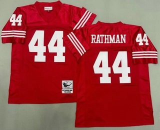 Men's San Francisco 49ers #44 Tom Rathman Red Throwback Jersey