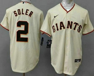 Men's San Francisco Giants #2 Jorge Soler Cream Cool Base Jersey