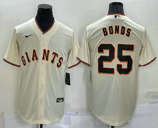 Men's San Francisco Giants #25 Barry Bonds Cream Stitched MLB Cool Base Nike Jersey