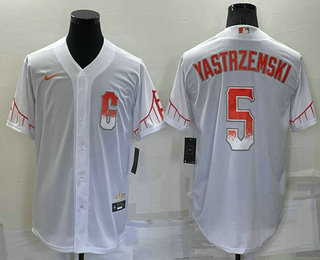 Men's San Francisco Giants #5 Mike Yastrzemski White 2021 City Connect Stitched Cool Base Nike Jersey