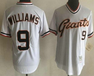 Men's San Francisco Giants #9 Ted Willams White Throwback Jersey