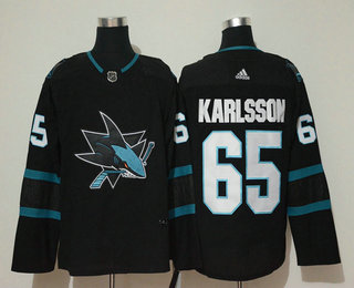 Men's San Jose Sharks #65 Erik Karlsson NEW Black 2017-2018 Hockey Adidas Stitched NHL Jersey