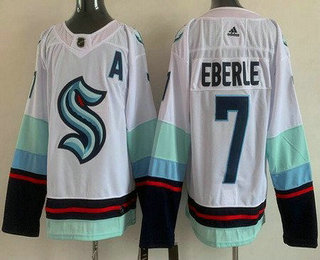 Men's Seattle Kraken #7 Jordan Eberle White Stitched Jersey