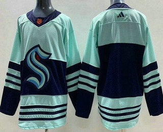 Men's Seattle Kraken Blank Light Green 2022 Reverse Retro Authentic Jersey