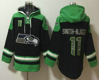Men's Seattle Seahawks #11 Jaxon Smith Njigba Navy Blue Ageless Must Have Lace Up Pullover Hoodie