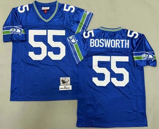 Men's Seattle Seahawks #55 Brian Bosworth Blue 1987 Throwback Jersey