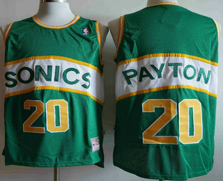 Men's Seattle Supersonics #20 Gary Payton 1994-95 Green Hardwood Classics Soul Swingman Throwback Jersey