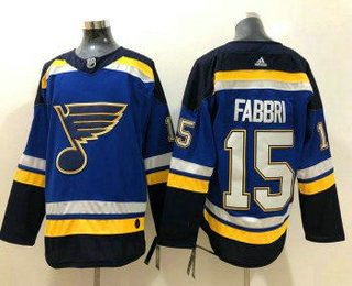 Men's St. Louis Blues #15 Robby Fabbri Blue 2017-2018 Hockey Adidas Stitched NHL Jersey