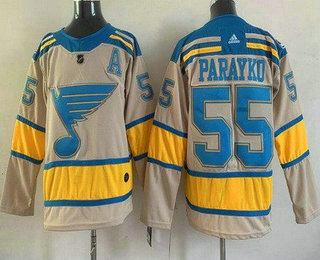 Men's St Louis Blues #55 Colton Parayko Cream 2022 Winter Classic Authentic Jersey