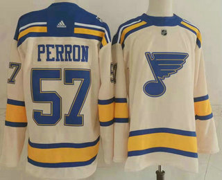 Men's St Louis Blues #57 David Perron Cream 2022 Winter Classic Authentic Jersey
