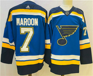 Men's St Louis Blues #7 Patrick Maroon Blue Adidas Stitched NHL Jersey