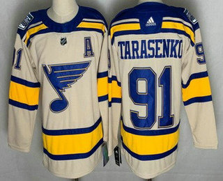 Men's St Louis Blues #91 Vladimir Tarasenko Cream 2022 Winter Classic Authentic Jersey