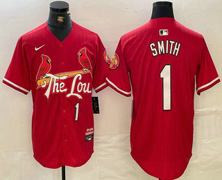 Men's St Louis Cardinals #1 Ozzie Smith Red 2024 City Connect Limited Stitched Baseball Jersey