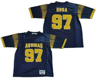 Men's St Thomas Aquinas High School Raiders #97 Nick Bosa Navy Football Jersey