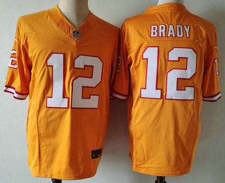 Men's Tampa Bay Buccaneers #12 Tom Brady Orange 2023 FUSE Vapor Untouchable Limited Stitched Jersey