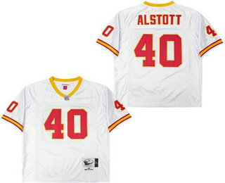 Men's Tampa Bay Buccaneers #40 Mike Alstott White Throwback Jersey