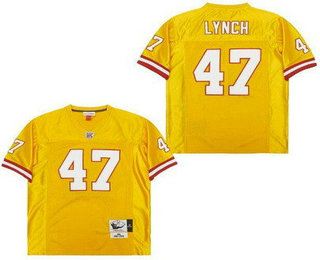 Men's Tampa Bay Buccaneers #47 John Lynch Yellow 1986 Throwback Jersey