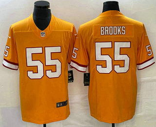 Men's Tampa Bay Buccaneers #55 Derrick Brooks Yellow Limited Stitched Throwback Jersey