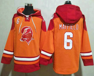 Men's Tampa Bay Buccaneers #6 Baker Mayfield Orange Ageless Must Have Lace Up Pullover Hoodie