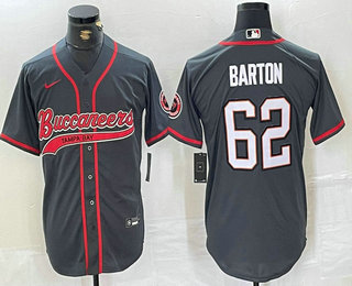 Men's Tampa Bay Buccaneers #62 Graham Barton Grey Cool Base Stitched Baseball Jersey