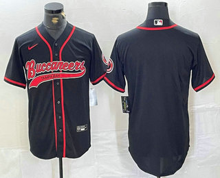 Men's Tampa Bay Buccaneers Blank Black Cool Base Stitched Baseball Jersey