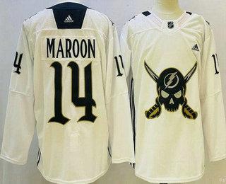 Men's Tampa Bay Lightning #14 Patrick Maroon White Alternate Authentic Jersey