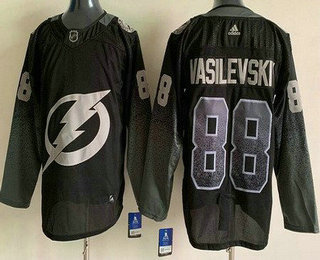 Men's Tampa Bay Lightning #88 Andrei Vasilevskiy Black Stitched Jersey