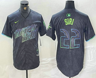 Men's Tampa Bay Rays #22 Jose Siri Charcoal 2024 City Connect Limited Stitched Jersey