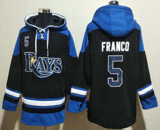 Men's Tampa Bay Rays #5 Wander Franco Navy Blue Ageless Must Have Lace Up Pullover Hoodie