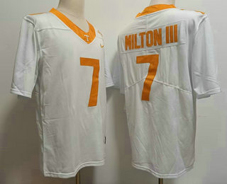 Men's Tennessee Volunteers #7 Joe Milton III White FUSE College Stitched Jersey