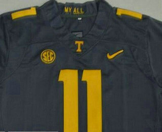Men's TennesseeVolunteers #11 Jalin Hyatt Black College Football Jersey