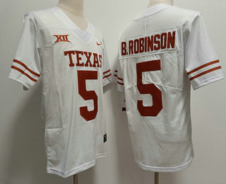 Men's Texas Longhorns #5 Bijan Robinson White 2022 Vapor Untouchable Stitched Nike Jersey