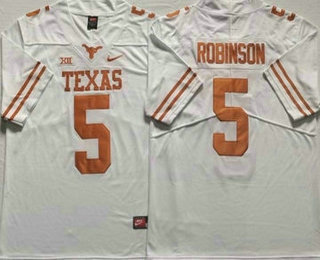 Men's Texas Longhorns #5 Bijan Robinson White 2022 Vapor Untouchable Stitched Nike Jersey