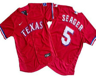 Men's Texas Rangers #5 Corey Seager Red Authentic Jersey