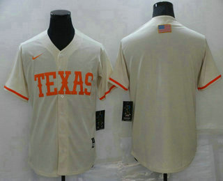 Men's Texas Longhorns Blank Cream Vapor Untouchable Stitched Jersey