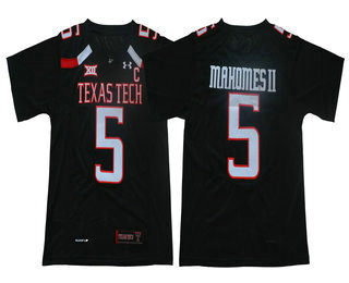 Men's Texas Tech Red Raiders #5 Patrick Mahomes II Black College Football Stitched NCAA Jersey