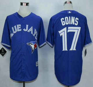 Men's Toronto Blue Jays #17 Ryan Goins Alternate Blue 2015 MLB Cool Base Jersey