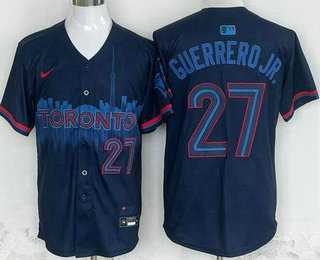 Men's Toronto Blue Jays #27 Vladimir Guerrero Jr Black 2024 City Connect Limited Jersey
