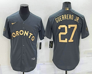 Men's Toronto Blue Jays #27 Vladimir Guerrero Jr Grey 2022 All Star Stitched Cool Base Nike Jersey