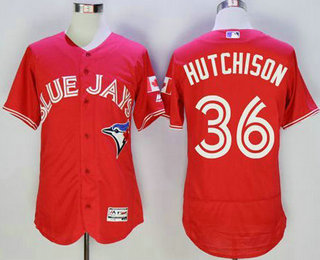 Men's Toronto Blue Jays #36 Drew Hutchison Red Flexbase 2016 MLB Player Canada Day Jersey