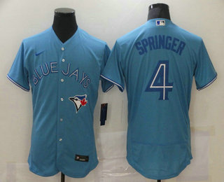 Men's Toronto Blue Jays #4 George Springer Blue Stitched MLB Flex Base Nike Jersey