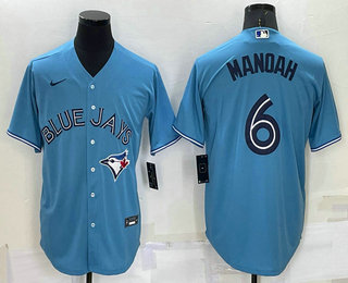 Men's Toronto Blue Jays #6 Alek Manoah Light Blue Stitched MLB Cool Base Nike Jersey