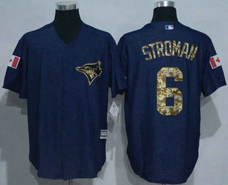 Men's Toronto Blue Jays #6 Marcus Stroman Blue Salute to Service Majestic Baseball Jersey