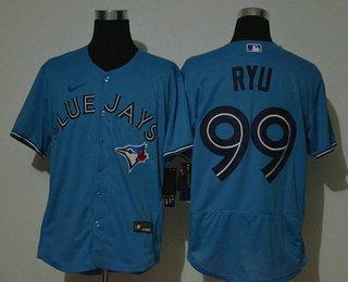 Men's Toronto Blue Jays #99 Hyun-Jin Ryu Blue Stitched MLB Flex Base Nike Jersey