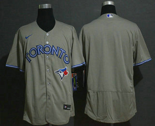 Men's Toronto Blue Jays Blank Gray Stitched MLB Flex Base Nike Jersey