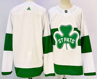 Men's Toronto Maple Leafs Blank White St Patricks Authentic Jersey
