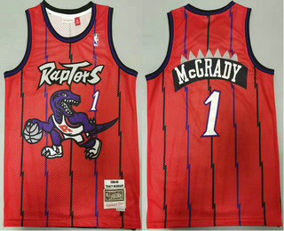 Men's Toronto Raptors #1 Tracy McGrady 1998-99 Red Hardwood Classics Soul Swingman Throwback Jersey