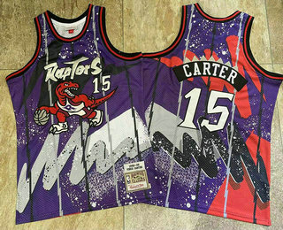 Men's Toronto Raptors #15 Vince Carter 1998-99 Purple Hardwood Classics Soul AU Throwback Jersey 02