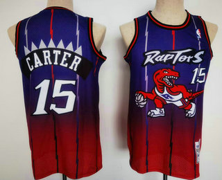 Men's Toronto Raptors #15 Vince Carter 1998-99 Purple Red Hardwood Classics Swingman Throwback Jersey
